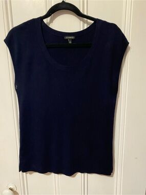 Talbots Navy Cap Sleeve Knit Tank great condition size M